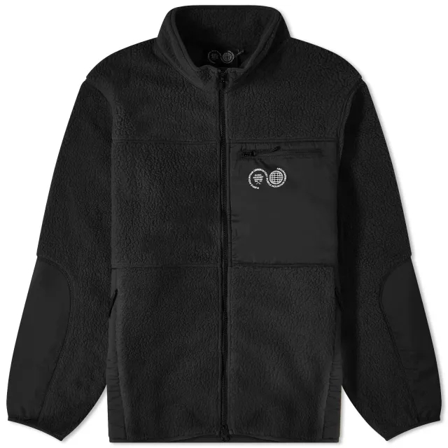 Purple Mountain Observatory Men's Borg Zip Fleece Jacket Black