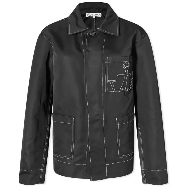 JW Anderson Women's Contrast Seam Workwear Jacket Black