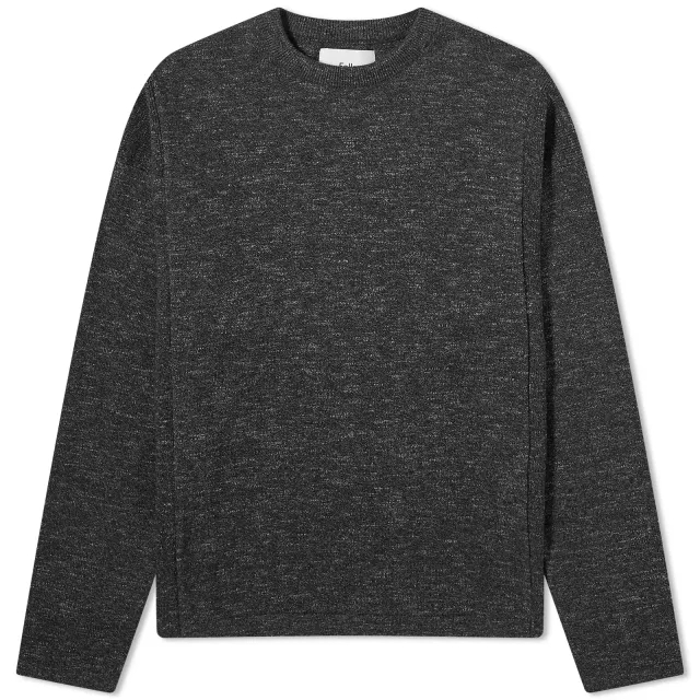 Folk Men's Lightweight Rib Crew Sweater Soft Black