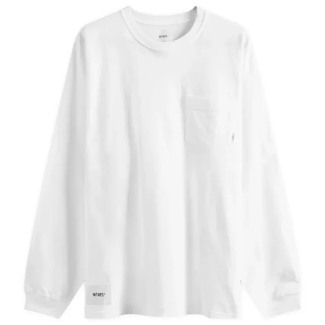 WTAPS Men's 12 Long Sleeve Printed T-Shirt White
