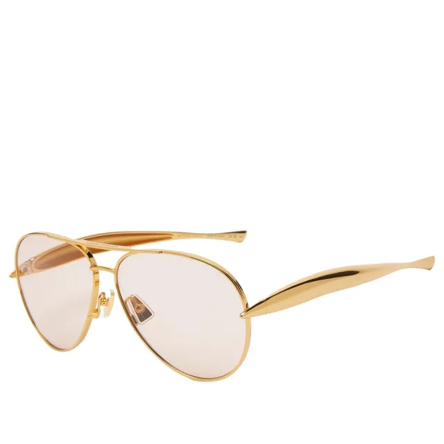 Bottega Veneta Eyewear Women's Sardine Sunglasses Gold/Brown
