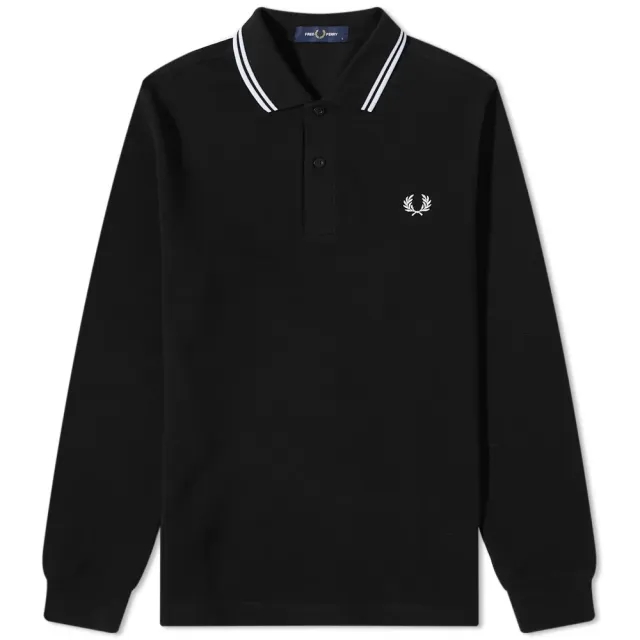 Fred Perry Long Sleeve Twin Tipped Shirt - Black