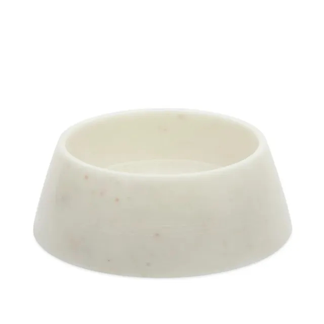 Puebco Marble Pet Bowl White
