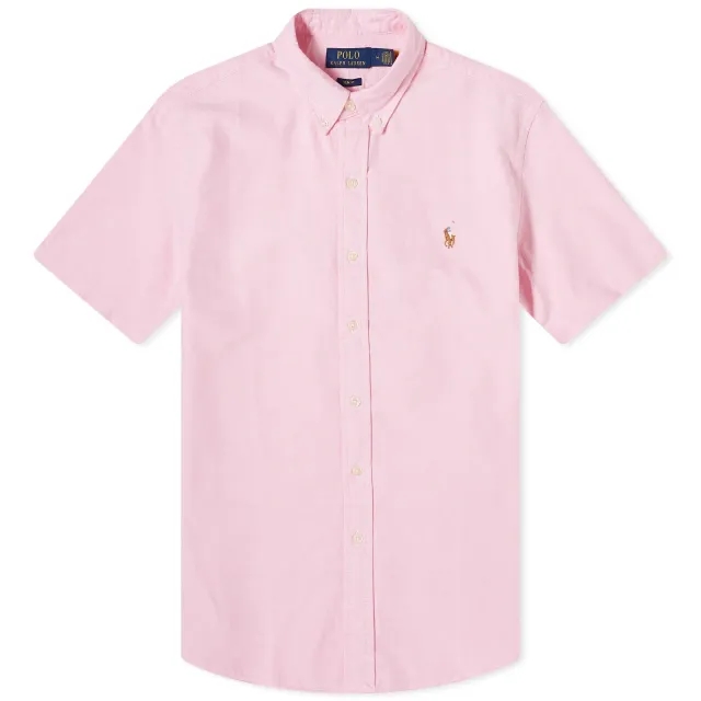 Polo Ralph Lauren Men's Short Sleeve Oxford Button Down Shirt New Rose