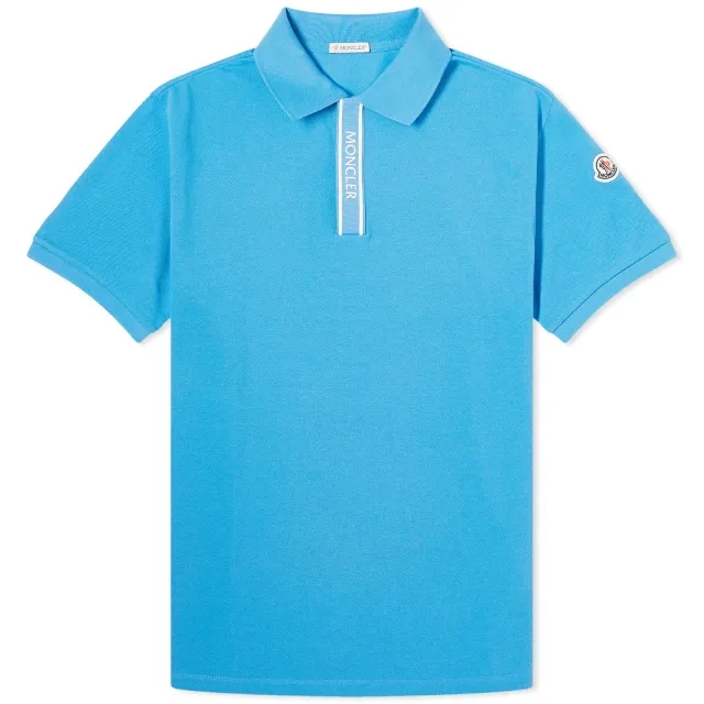 Moncler Men's Piquet Polo Blue