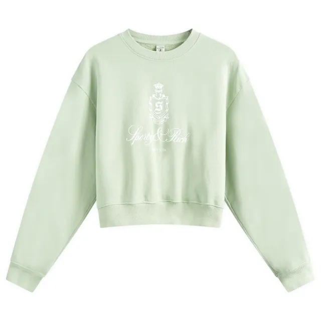Sporty & Rich Women's Vendrome Cropped Crew Sweatshirt Sage