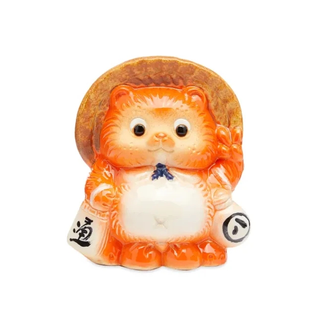 BEAMS JAPAN Fortune Raccoon Dog Piggy Bank Orange