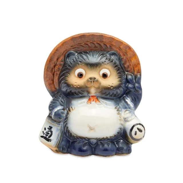 BEAMS JAPAN Fortune Raccoon Dog Piggy Bank Navy
