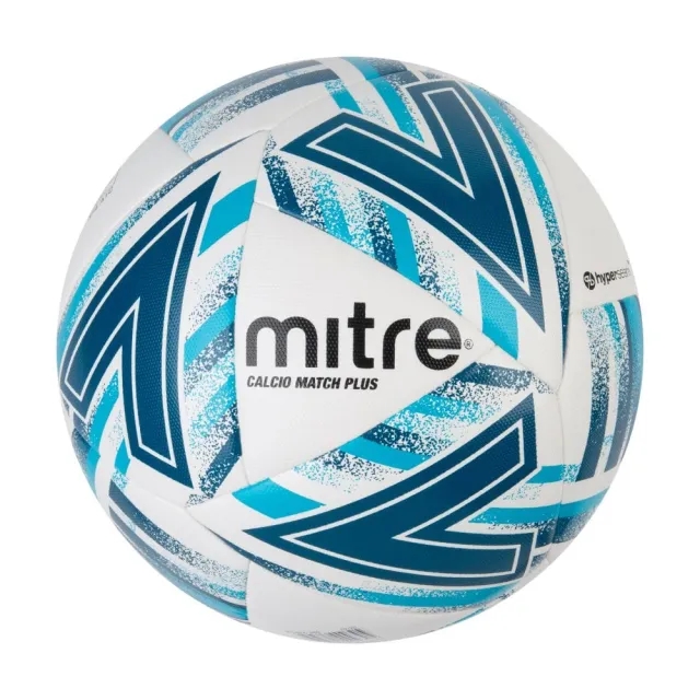 Mitre Calcico Match Plus Ball - White/Dk Blue/Lt Blue/Black