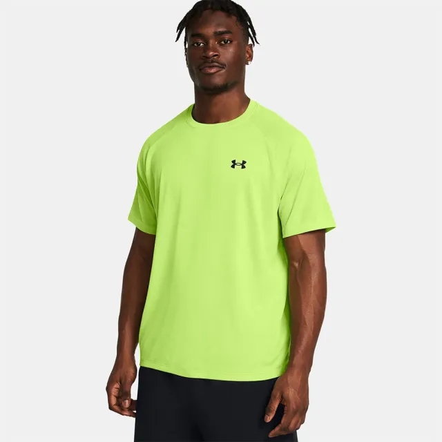 Under Armour Tech Textured Short Sleeve Top, Green / Black