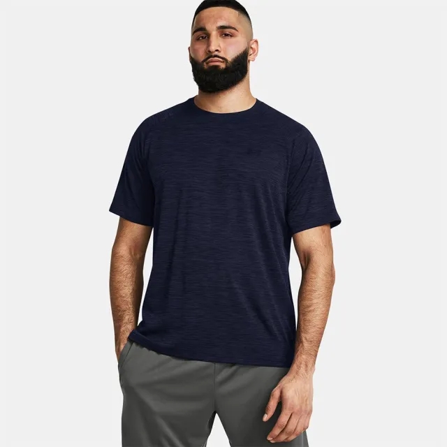 Under Armour UA Tech Textured Short Sleeved T-Shirt - Navy - Size L - Navy