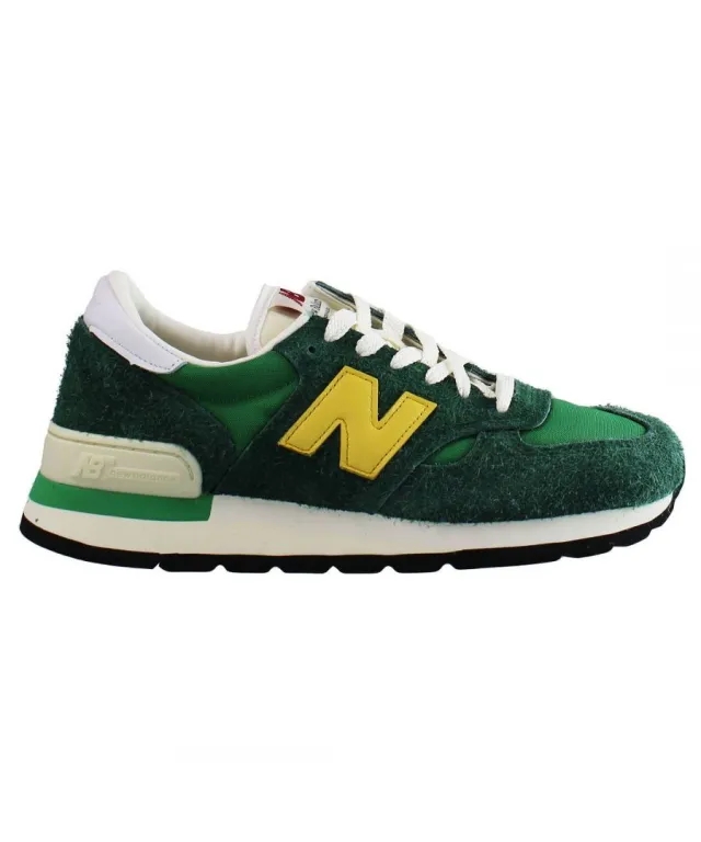 New Balance Men's MADE in USA 990 in Green/Yellow Leather