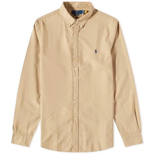 Polo Ralph Lauren Men's Garment Dye Button Down Shirt Surrey Tan