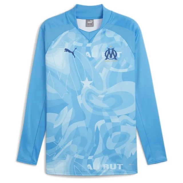 Puma Marseille Sweatshirt Pre Match - Bleu Azur/Clyde Royal Long Sleeves - ['Blue']