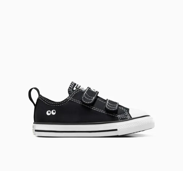 Converse black & white all star 2v lo eyes Toddler trainers