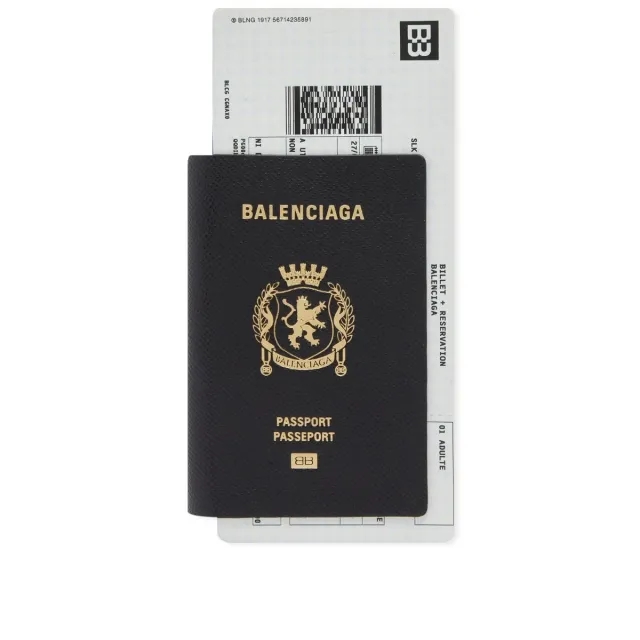 Balenciaga Men's Passport Zip Wallet Black