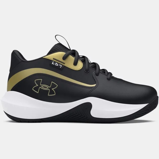 Pre-School  Under Armour  Lockdown 7 Basketball Shoes Black / Black / Metallic Gold 2.5