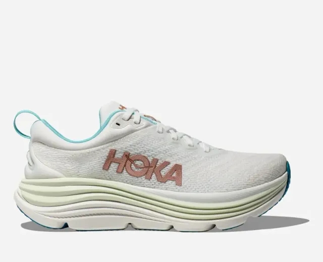 Hoka One One HOKA Women's Gaviota 5 Road Running Shoes in Frost/Rose Gold