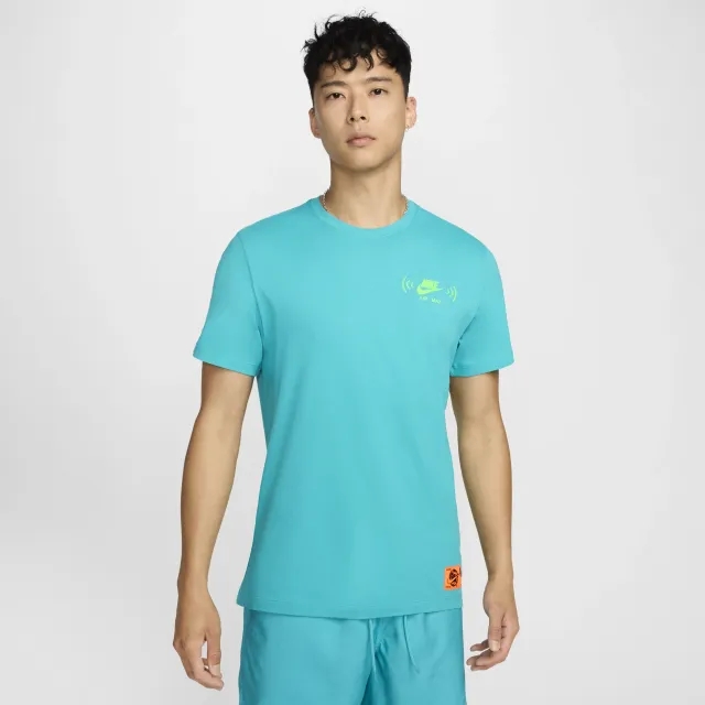 Nike Swoosh Fm Graphic Backprint T-Shirt In Teal-Blue