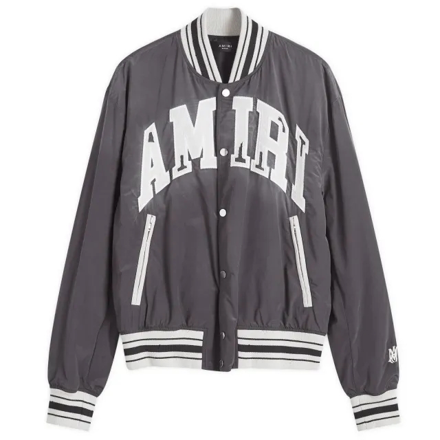 AMIRI Men's Sun Faded Logo Bomber Jacket Black