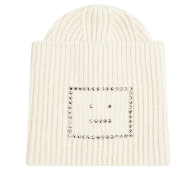 Acne Studios Women's Face Beanie Hat Oatmeal Melange