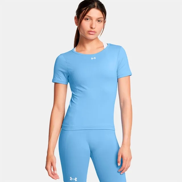 Women's  Under Armour  Train Seamless Short Sleeve Horizon Blue / White M
