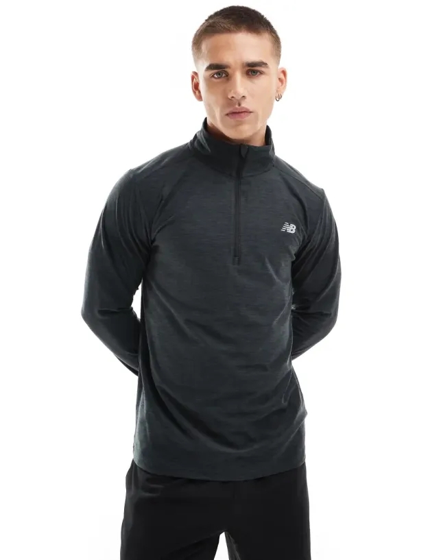 New Balance Space Dye Half Zip Long Sleeve T-shirt