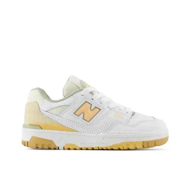 New Balance Kids' 550 in White/Orange Synthetic