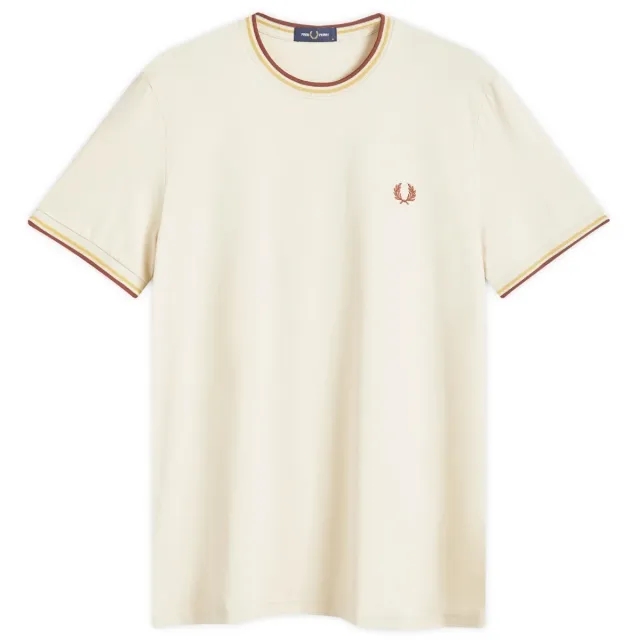 Fred Perry Twin Tipped Ringer T-Shirt, Ecru