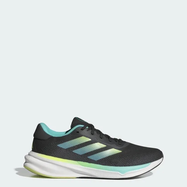 Adidas Running Supernova Stride Trainers In Black And Aqua
