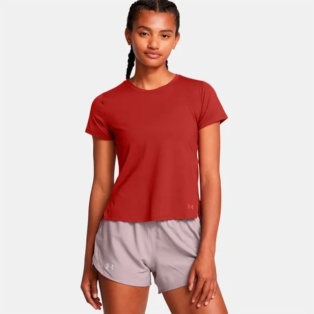 Women's  Under Armour  Launch Elite Short Sleeve Earthen Orange / Reflective XL