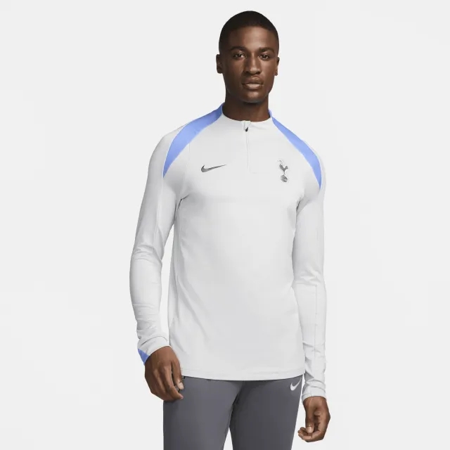 Nike Tottenham Dri-Fit 1/4 Zip L/S Strike Drill Top - Light Grey/Light Blue - 2024-2025