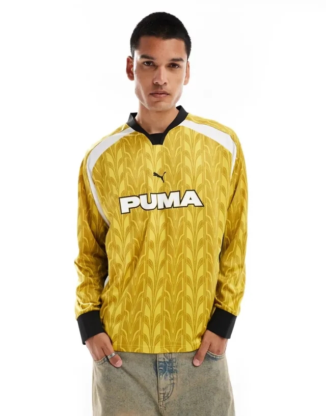 Puma Long Sleeve Football Jersey In Yellow