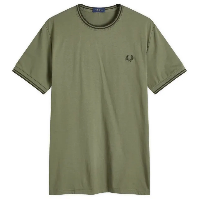 Fred Perry Men's Twin Tipped T-Shirt Laurel Wreath Green/Night Green