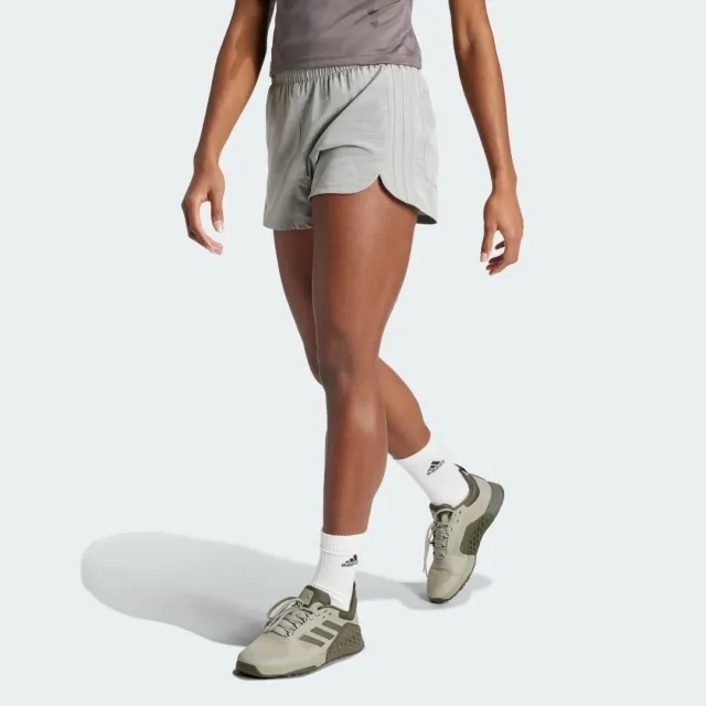 Adidas Pacer Training 3 Stripes Woven High Rise 5 Shorts  - Grey