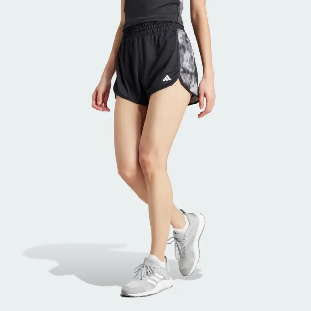 Adidas Pacer Training Essentials Allover Print Flower Tie Dye Knit Shorts  - Black