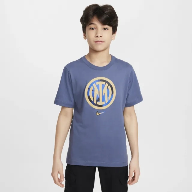 Inter Milan Older Kids' Nike Football T-Shirt - Blue - Cotton