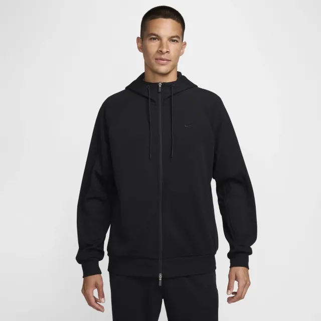 Nike Primary Fleece Men's Dri-FIT UV Full-Zip Performance Hoodie - Black - Recycled Polyester Minimum