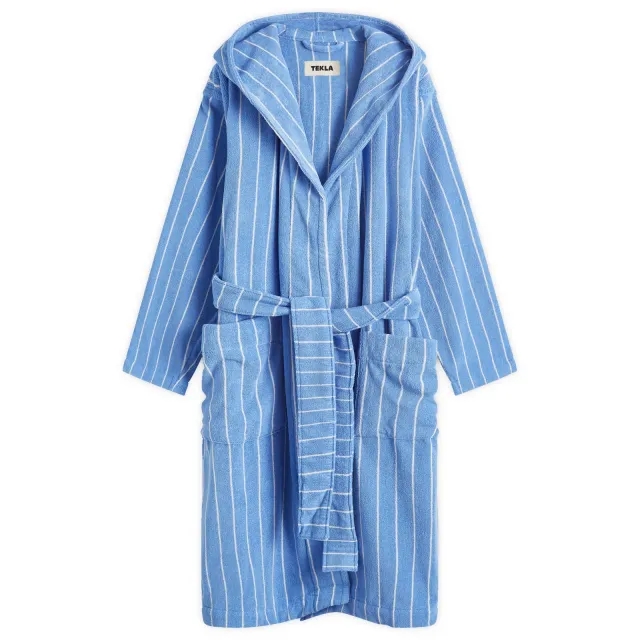 Tekla Fabrics Tekla Terry Hooded Bathrobe Marseille Stripes