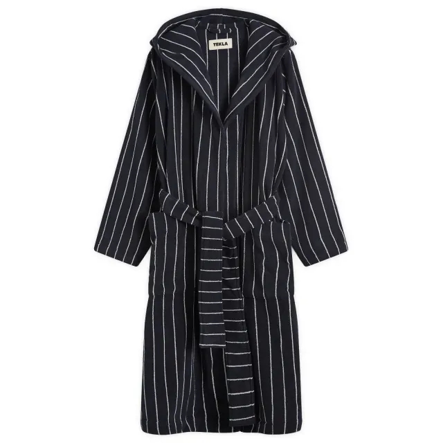 Tekla Fabrics Tekla Terry Hooded Bathrobe Antwerp Stripes