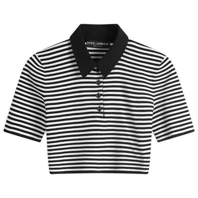 Dolce & Gabbana Women's Cropped Polo Neck Top Crops/Bralettes