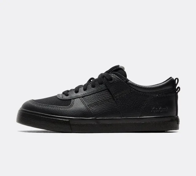 Kickers Junior Tovni Lo Mix Mesh Leather Shoe - Black - Size 6 - Black