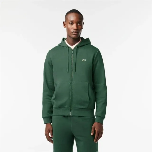 Lacoste Zip-Up Fleece Hoodie - Dark Green