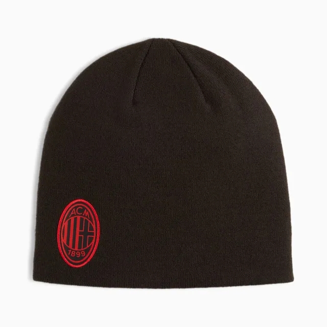 PUMA AC Milan Cuffless Beanie Hat, Black/Gold
