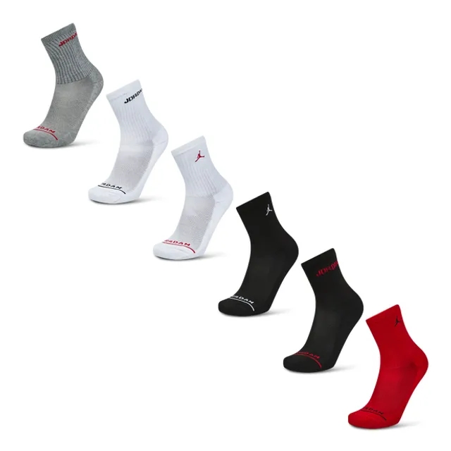 Nike Jordan Jordan Kids Crew 6 Pack Unisex Socks - Red