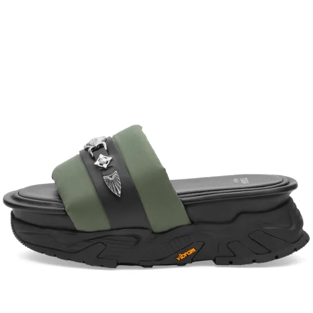 Toga Pulla Women's Platform Slider Sandals Green