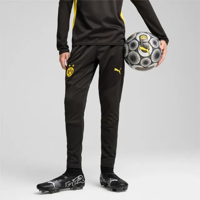 PUMA Borussia Dortmund Training Pants Youth, Black/Faster Yellow