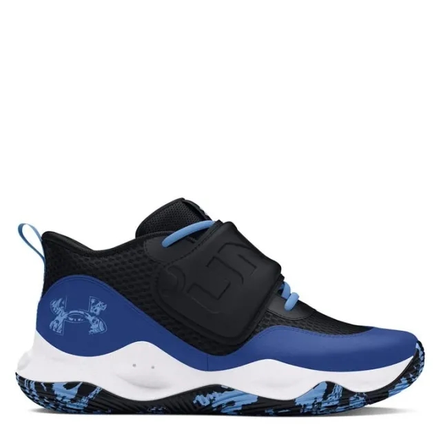 Grade School  Under Armour  Zone BB 2 Basketball Shoes Black / Tech Blue / Horizon Blue 4