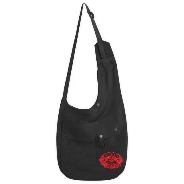 END. x Maharishi Men's 23Rd Seal Embroidered Sling Bag Black