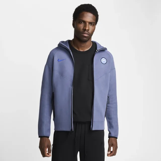 Inter Milan Tech Fleece Windrunner Men's Nike Football Full-Zip Hoodie - Blue - Cotton/Polyester